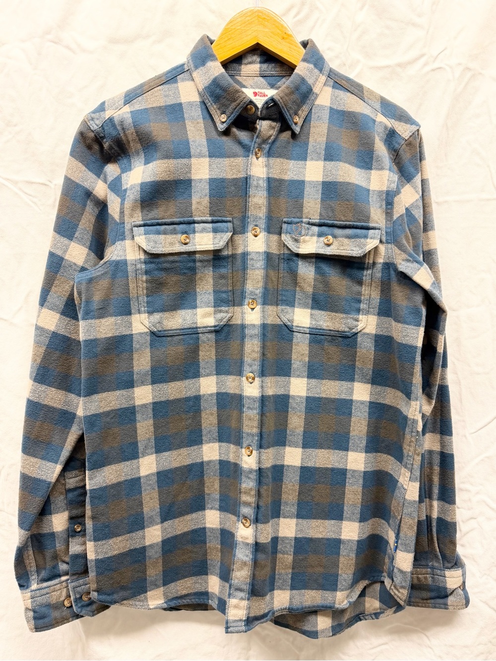 Fjallraven Blue and Cream Plaid Button-Down Shirt